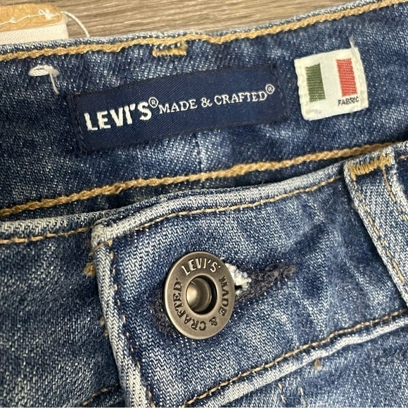 Levi's 721 Selvedge Distressed High Waisted Skinny Jeans Cobalt 26 X 30 NWT $168 - Picture 5 of 15
